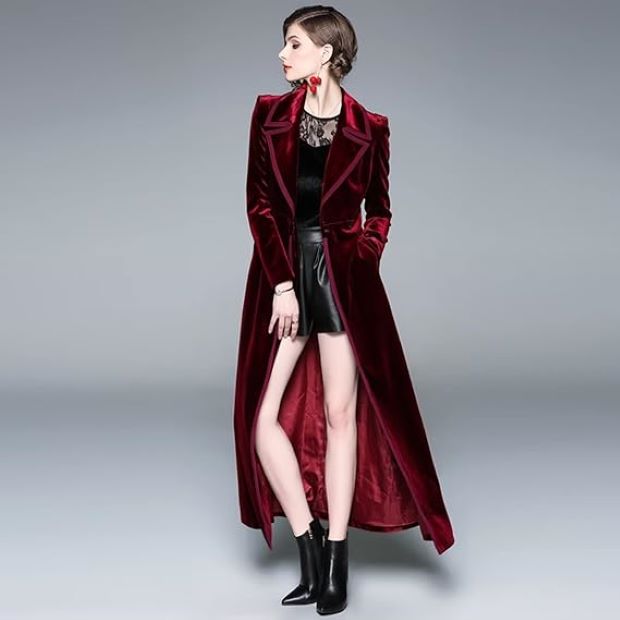 Velvet Maxi Trench Coat