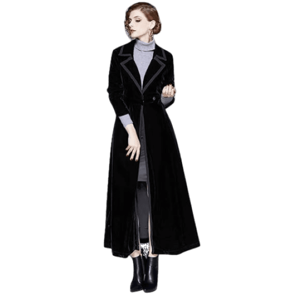 Velvet Maxi Trench Coat