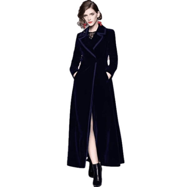 Velvet Maxi Trench Coat