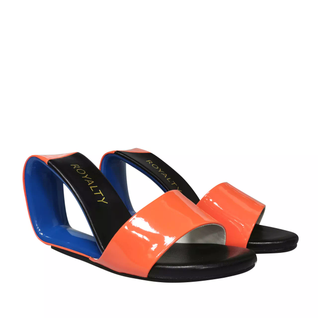 Orange and white heels best sale