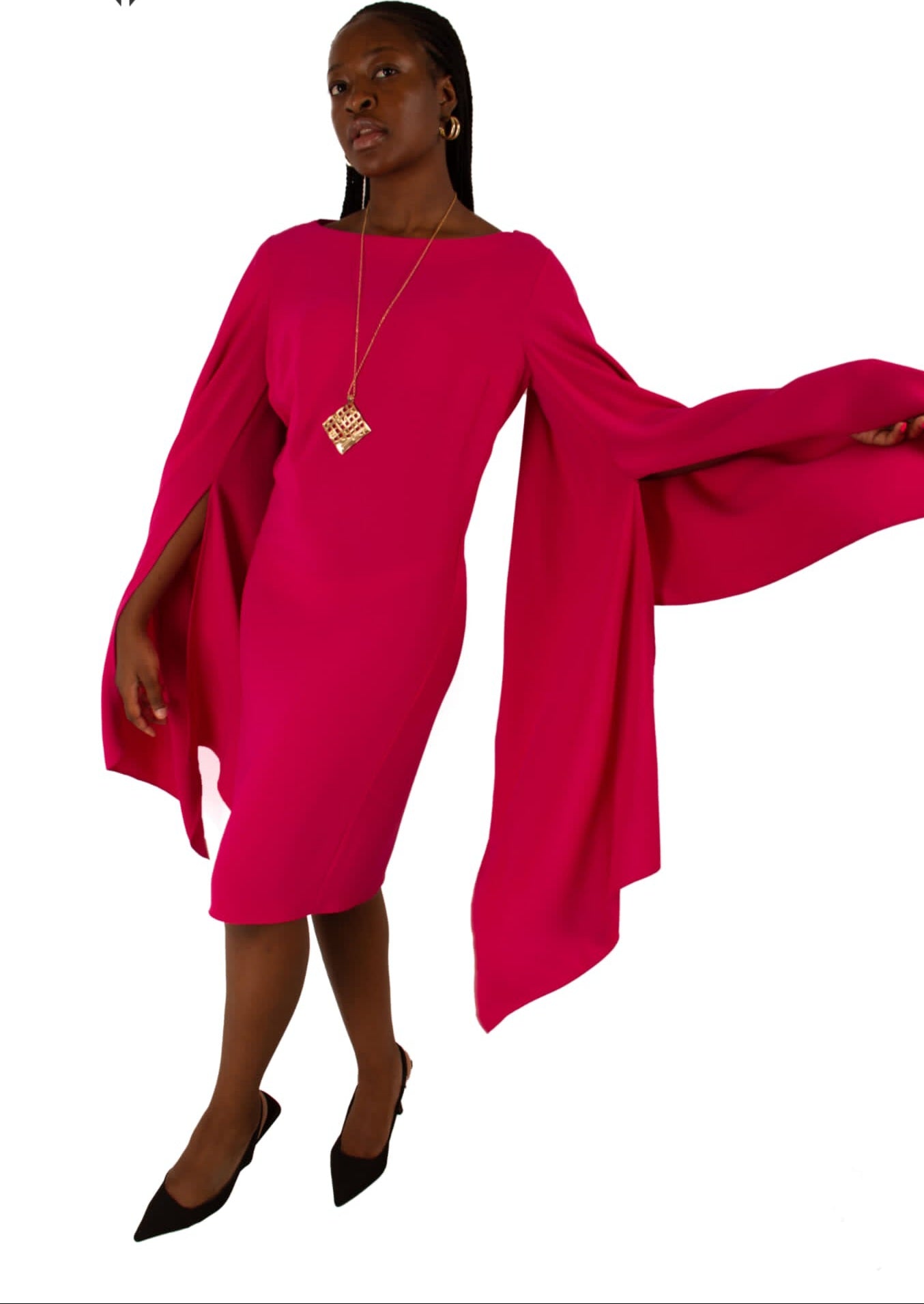 Tess Bell sleeves Dress Pink