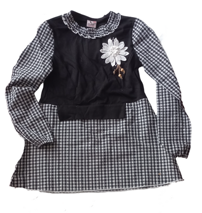 Girls Plaid Long Sleeve Top