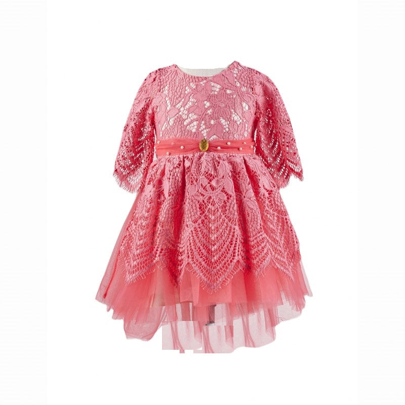 Elize Girls Lacey High/Low Party Dress