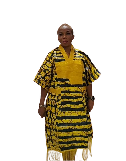 Aretha Rich Aunty Midi Dress - Yellow