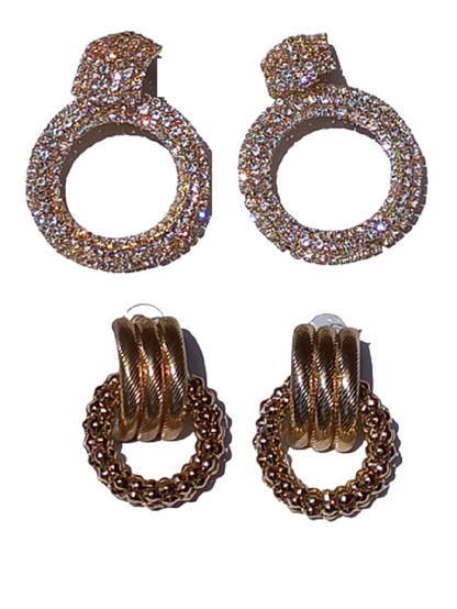 Roundabout Styled Earrings (Set of 2)