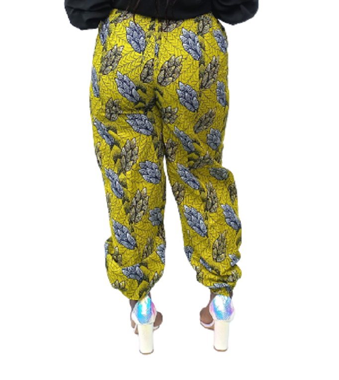 Ladies Yellow Angela Ankara Pants