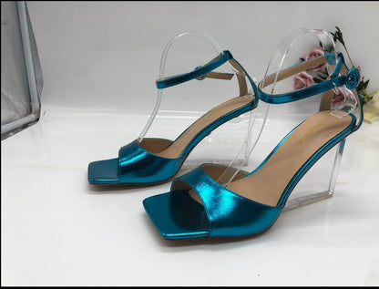 Allure Clear Heels - Blue