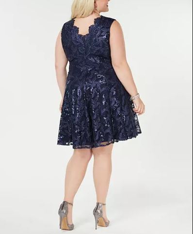 Morgan & Company - Trendy Plus Size Illusion Lace Dress - Size 22