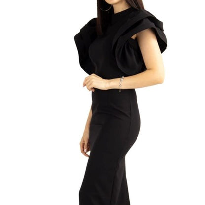 Ariana Wide sleeves Dress - Black