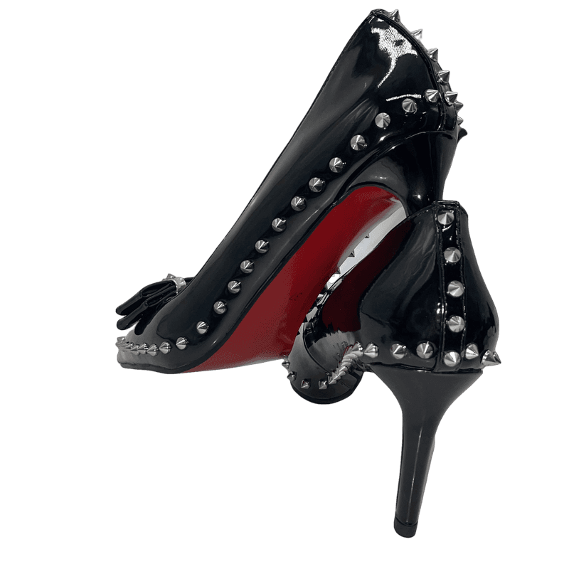 LouLou Red Sole Heels - Black